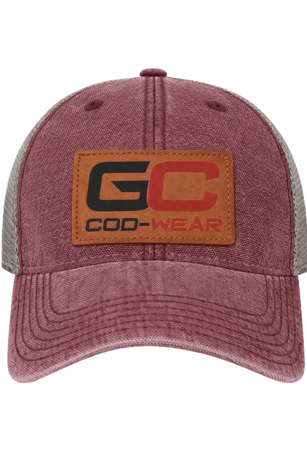 Burgundy/Gray Leather Patch